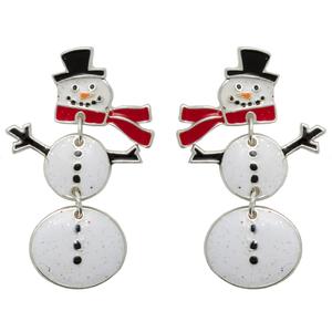 Link Snowman Double Drop Earrings