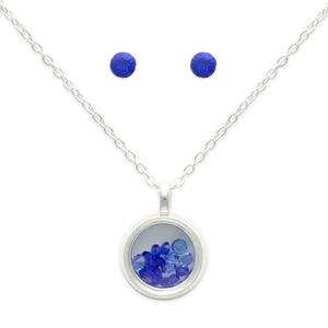 September Mini Birthstone Shaker Necklace & Earring Set