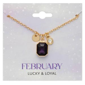 February Birthstone Crystal Charm Pendant Necklace
