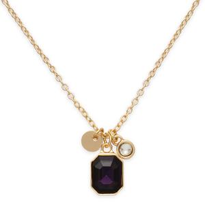February Birthstone Crystal Charm Pendant Necklace alternate view