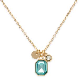 March Birthstone Crystal Charm Pendant Necklace alternate view