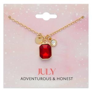 July Birthstone Crystal Charm Pendant Necklace