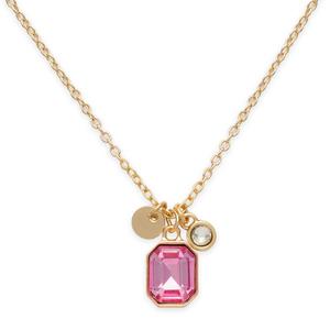 October Birthstone Crystal Charm Pendant Necklace alternate view