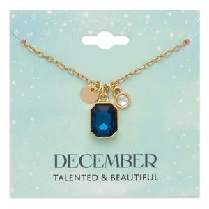 December Birthstone Crystal Charm Pendant Necklace