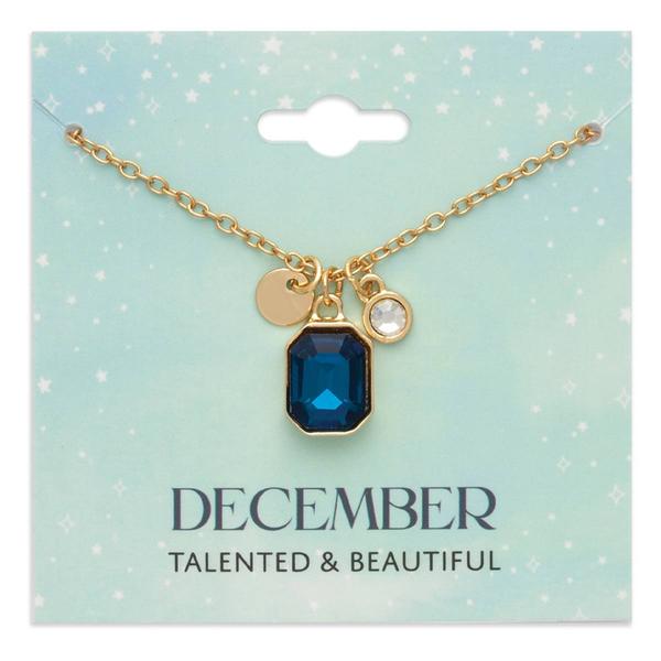 December Birthstone Crystal Charm Pendant Necklace