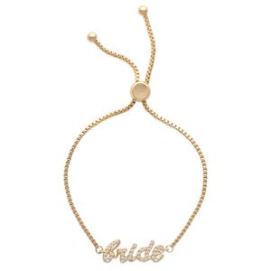 Gold-Tone Bride Script Adjustable Bracelet
