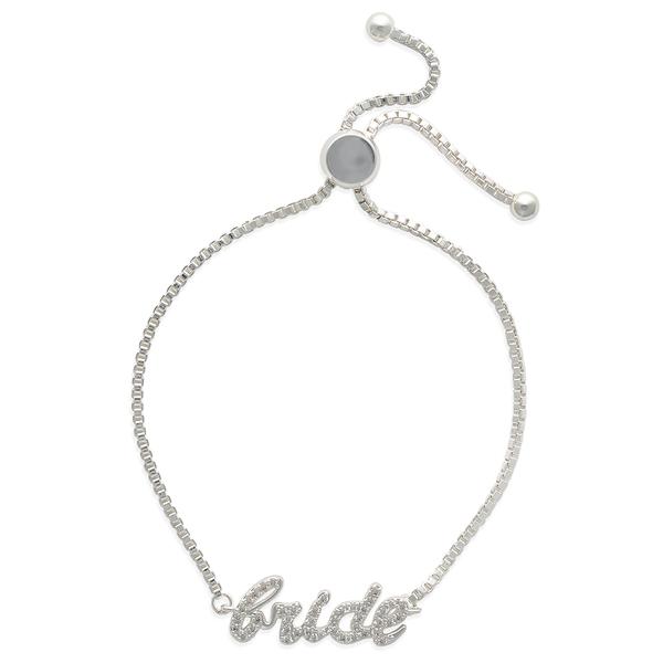 Silver-Tone Bride Script Adjustable Bracelet