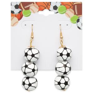 Gold-Tone Triple Soccer Ball Drop Earrings alternate view