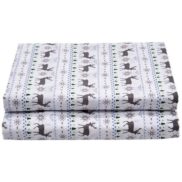 Ashley Cooper(tm) Reindeer Stripe Flannel Sheet Set