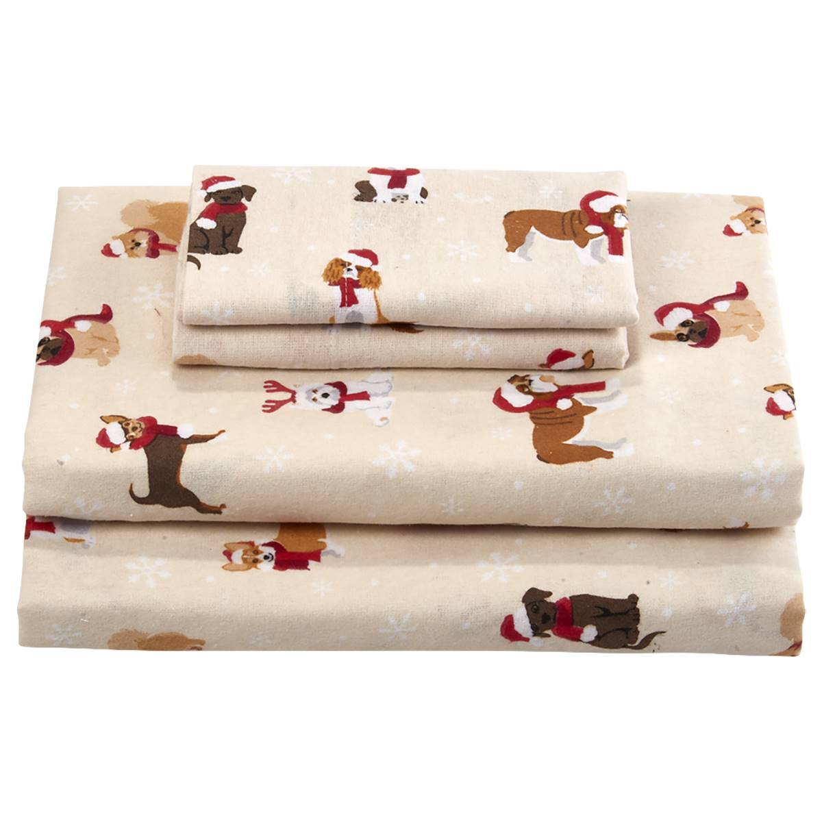 Ashley Cooper(tm) Holiday Pooch Flannel Sheet Set