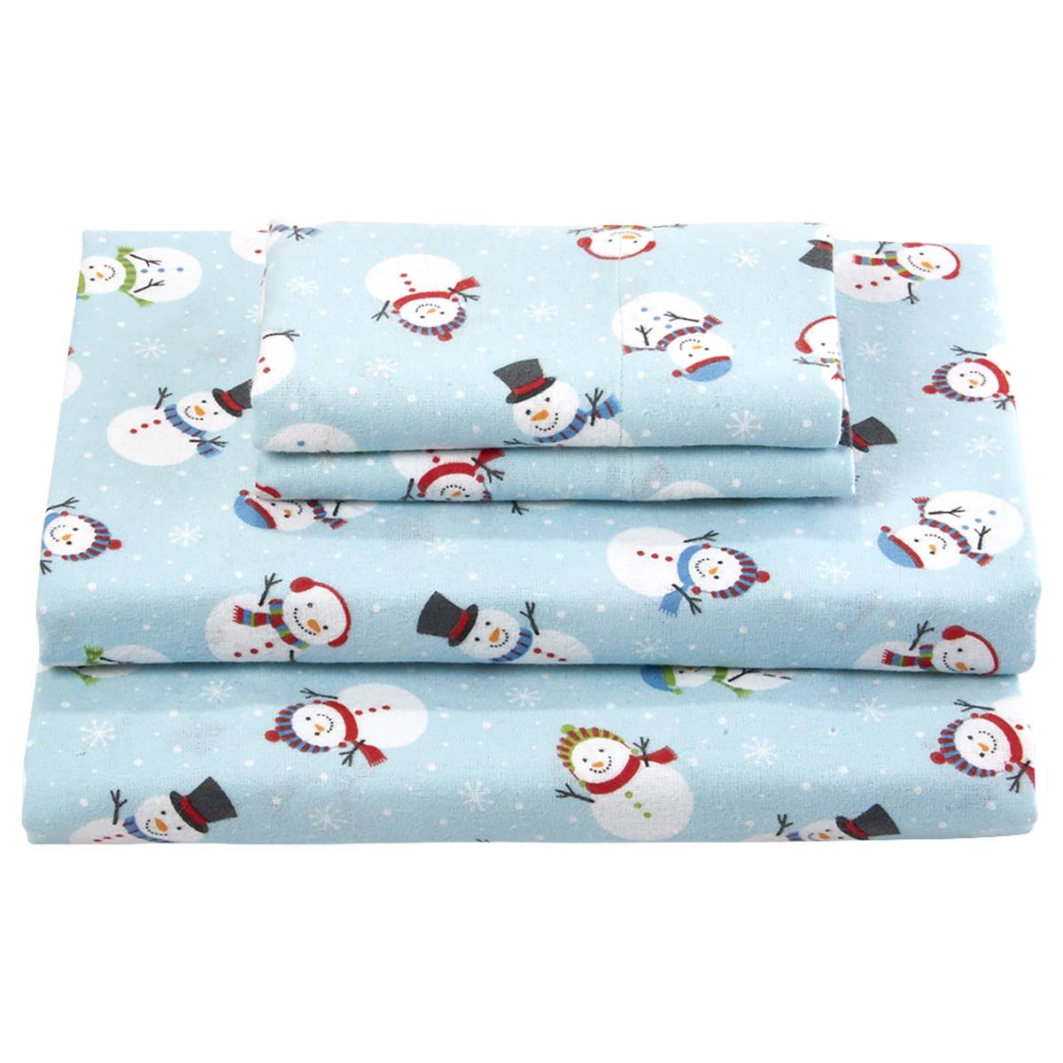 Ashley Cooper(tm) Tossed Snowman Flannel Sheet Set