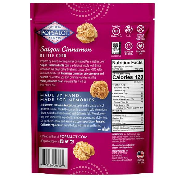 Popsalot(tm) 6pk. Saigon Cinnamon Kettle Corn Popcorn alternate view