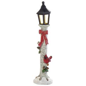 Christmas Light Post w/Cardinal Decor