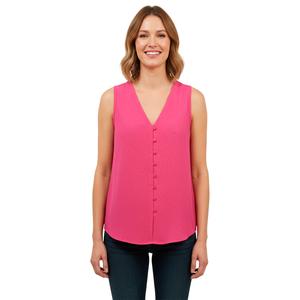 Womens Notations Sleeveless Studded V-Neck Button Front Blouse alternate view