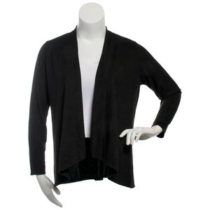 Womens Notations Long Sleeve Solid Hacci Open Cardigan