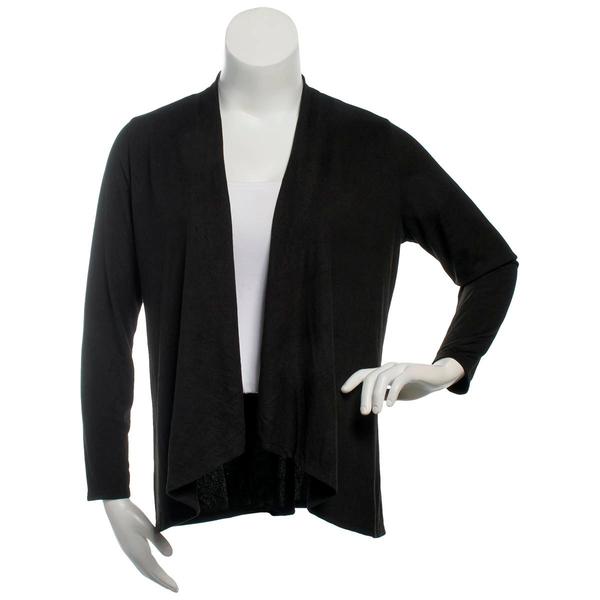Womens Notations Long Sleeve Solid Hacci Open Cardigan