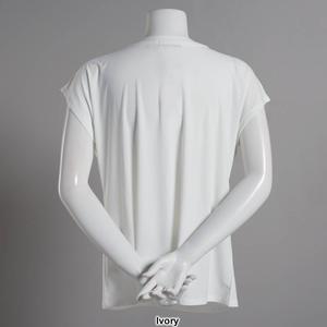 Womens Notations Short Sleeve Solid Basic Shell Blouse alternate view