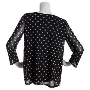 Womens Notations 3/4 Sleeve Dots Mesh 2Fer Blouse alternate view