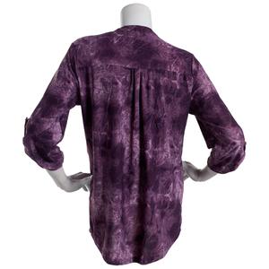 Womens Notations 3/4 Sleeve Tie Dye Knit Pleat Blouse alternate view