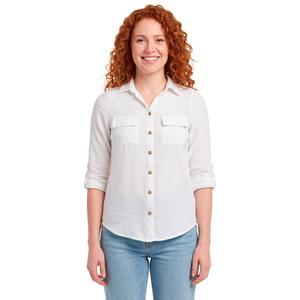 Womens Notations 3/4 Button Front Solid Tuwa Blouse
