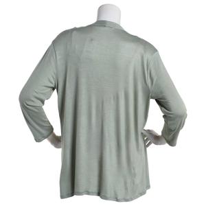 Womens Notations 3/4 Sleeve Solid Basic Knit Cardigan alternate view