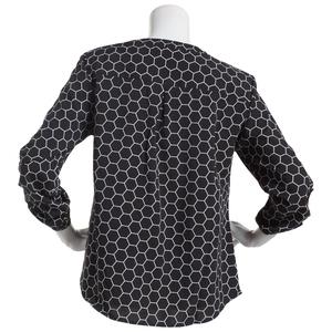 Womems Notations 3/4 Roll Tab Geometric Button Down Blouse alternate view