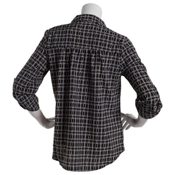 Plus Size Notations Geometric Equipment Casual Button Down alternate view
