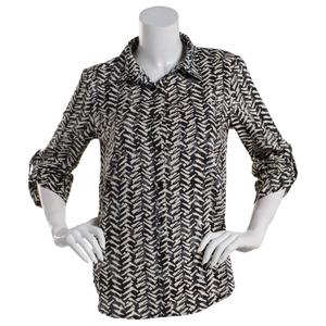 Womens Notations Abstract Equipment Causal Button Down