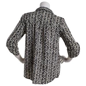 Womens Notations Abstract Equipment Causal Button Down alternate view