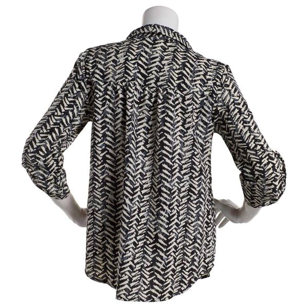 Womens Notations Abstract Equipment Causal Button Down alternate view