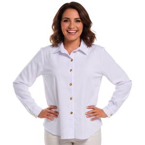 Womens Notations Long Sleeve Solid Button Down