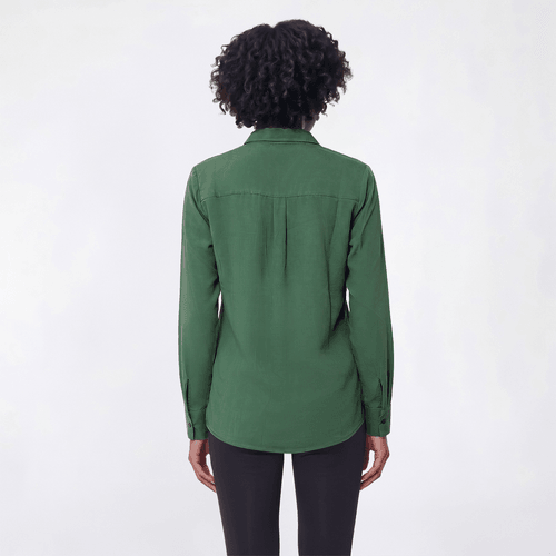 Womens Notations Solid Silky Stretch Equipment Casual Button Down alternate view