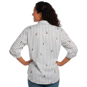 Plus Size Notations Roll Tab Sleeve Cheetah Stripe Button Down alternate view
