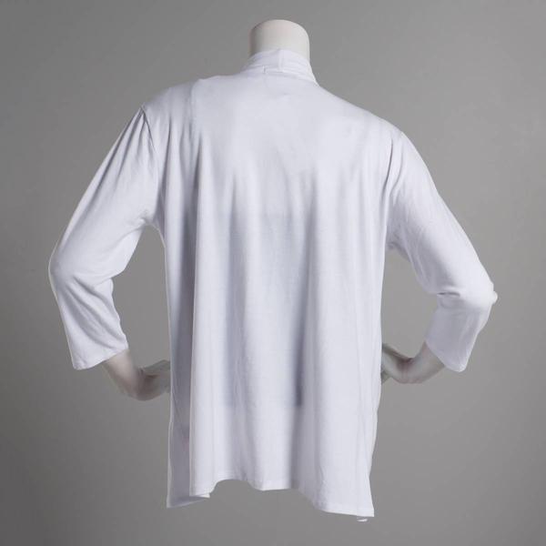 Petite Notations 3/4 Sleeve Open Front Solid Cardigan alternate view