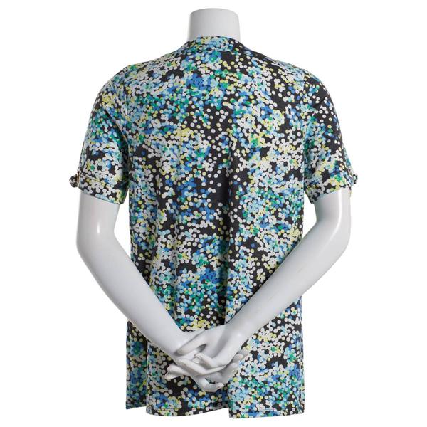Petite Notations Short Sleeve Keyhole Basic Knit Dots Blouse alternate view