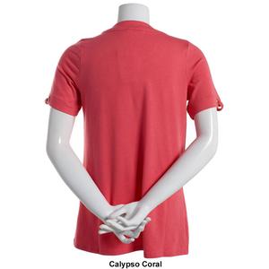Petite Notations Short Sleeve Keyhole Basic Knit Calypso Blouse alternate view