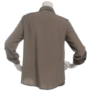 Womens Notations Long Sleeve Silky Stripe Casual Button Down alternate view