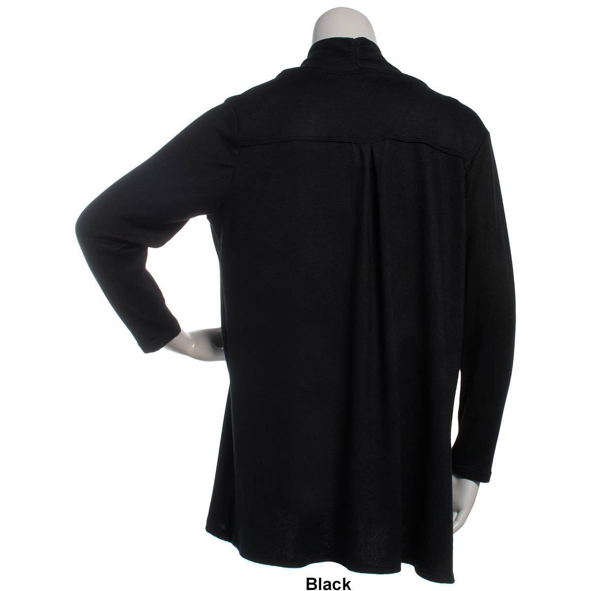 Plus Size Notations Long Sleeve Solid Long Cardigan