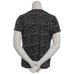 Plus Size Notations Short Sleeve Dot Keyhole Blouse alternate view
