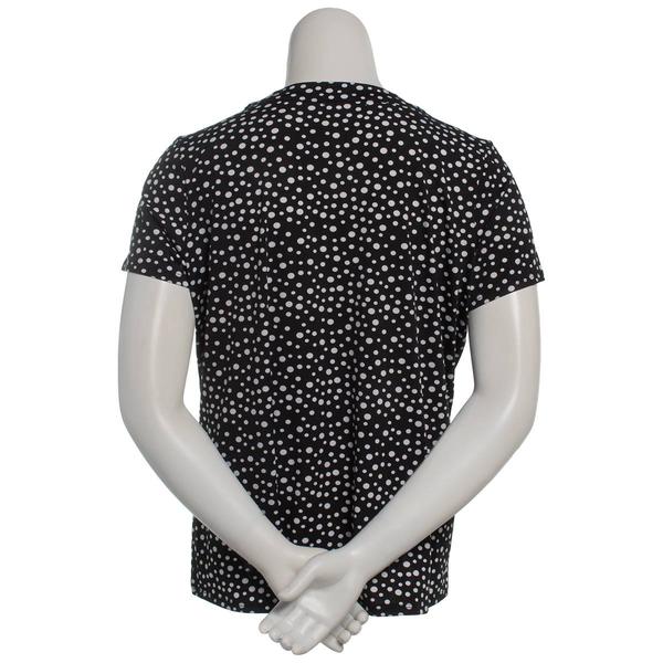 Plus Size Notations Short Sleeve Dot Keyhole Blouse alternate view
