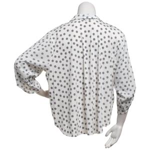 Plus Size Notations 3/4 Roll Tab Sleeve Dot Casual Button Down alternate view
