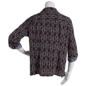 Plus Size Notations 3/4 Sleeve Linked Casual Button Down alternate view