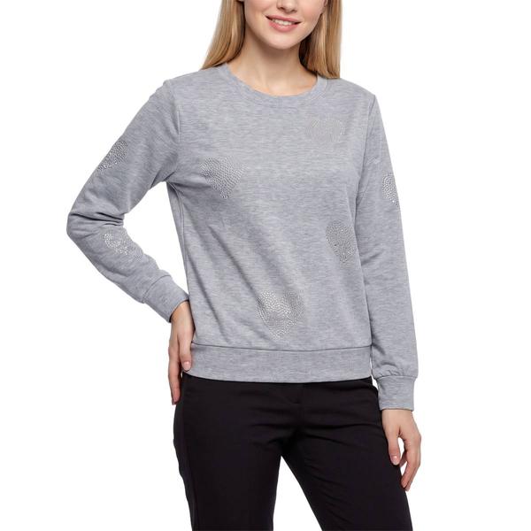 Womens NY Collection Long Sleeve Sequin Heart Sweatshirt