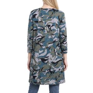 Womens NY Collection 3/4 Sleeve Camo Hacci Cardigan alternate view