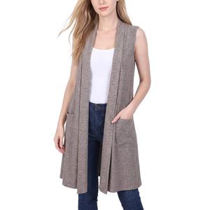 Womens NY Collection Sleeveless Solid Hacci Cardigan alternate view