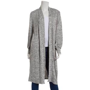 Womens NY Collection Long Pearl Sleeve Knit Hacci Cardigan