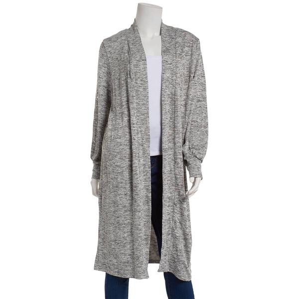 Womens NY Collection Long Pearl Sleeve Knit Hacci Cardigan alternate view