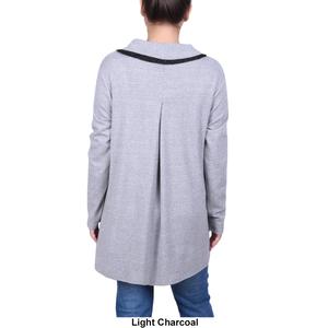 Womens NY Collection Solid Layer Grommet Tie Shoulder Blouse alternate view
