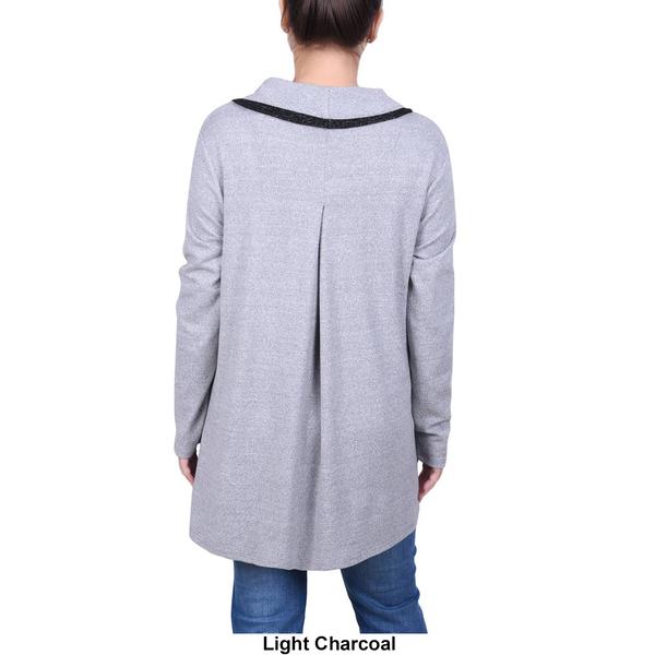 Womens NY Collection Solid Layer Grommet Tie Shoulder Blouse alternate view