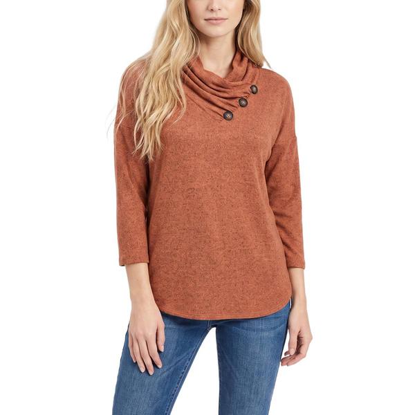Womens NY Collection Hacci 3/4 Sleeve Cowl Neck Sweater alternate view